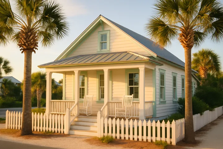 Illustrative Seaside Florida beach cottage